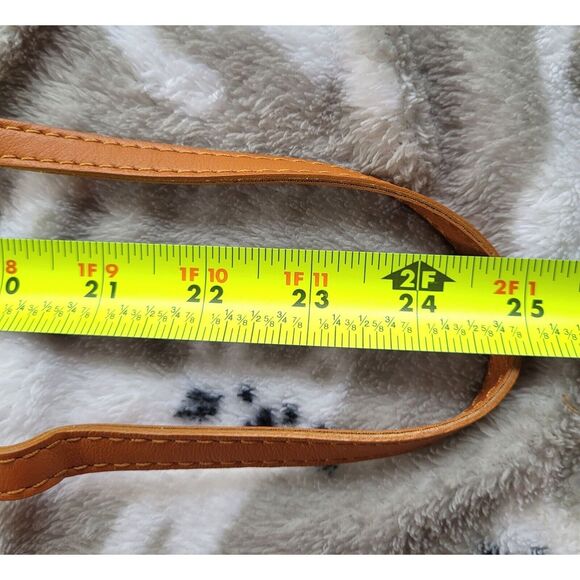 Florence Italian Leather asymmetric colorblock two tone brown crossbody NEW - Picture 10 of 11